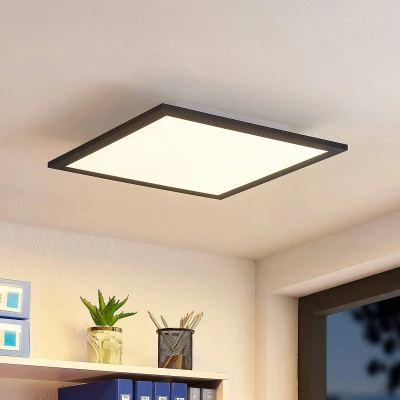 Afbeelding van Lindby LED paneel met dimmer CCT 1licht aluminium, kunststof H: 5.2 cm zwart, wit Inclusief lichtbron