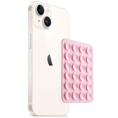 Afbeelding van Selencia 2 Pack Telefoonhouder zuignap Nude Lichtroze Siliconen En TPU (zacht)