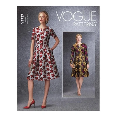 Afbeelding van Vogue Patronen V1737E5 Misses Jurk, Wit, E5 (14 16 18 20 22)