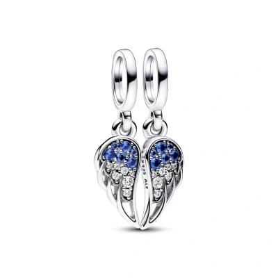 Afbeelding van Pandora 792821C01 Charm dangle Sparkling Splittable Angel Wings Hangende Bedel Bedels horloge BlauwZilverkleur