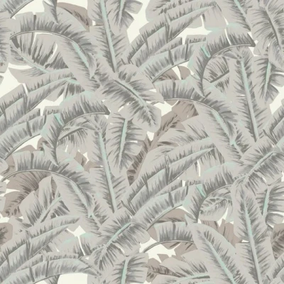 Afbeelding van Origin Wallcoverings behang palmbladeren klei grijs 347439 53 cm x 10,05 m