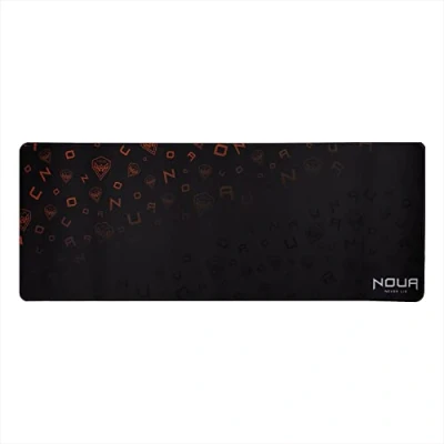Afbeelding van Noua Origin gaming muismat, XXL, 687 x 270 2 mm, comfortabele muismat met genaaide randen voor muis en toetsenbord, waterdicht glad oppervlak, antislip rubberen onderkant, zwart