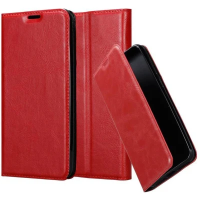 Afbeelding van Cadorabo Hoesje geschikt voor Xiaomi RedMi GO in APPEL ROOD Beschermhoes met magnetische sluiting, standfunctie en kaartvakje Book Case Cover Etui