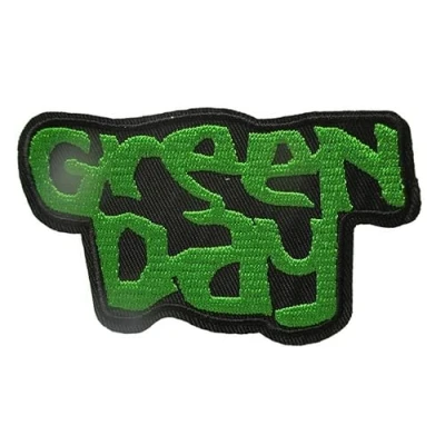 Afbeelding van hotrodspirit patch groep green day groen 10 x 5 cm jas rock roll om op te strijken