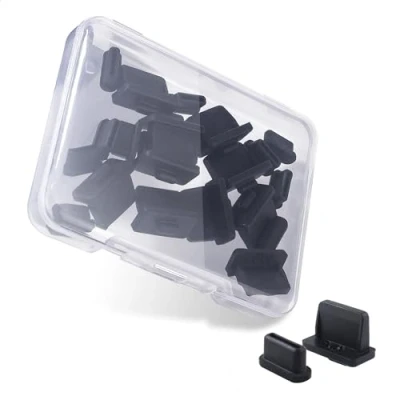 Afbeelding van Cable Matters Combo Pack, USB A &amp; C poort stofkappen in zwart