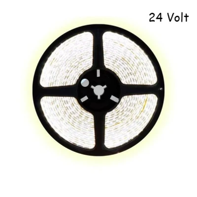 Afbeelding van 5 meter koud wit led strip 120Leds/m 24V 3528