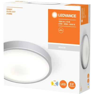 Afbeelding van Ledvance orbis plafond wandarmatuur 15w 1000lm 2700k cri80 ip20 opbouw beh wit aluminium xh 310x80mm 4058075651739