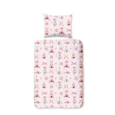 Afbeelding van Good Morning Ledikant babydekbedovertrek &quot;tipi tenten / boho&quot; Multi (100x135 cm) Katoen