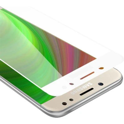 Afbeelding van Cadorabo Screenprotector geschikt voor Samsung Galaxy J5 2017 Volledig scherm pantserfolie Beschermfolie in TRANSPARANT met WIT Gehard (Tempered) display beschermglas 9H hardheid 3D Touch