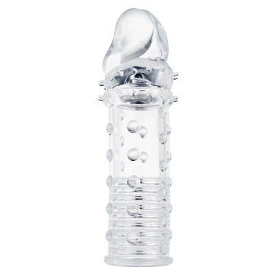 Afbeelding van Verlengende Penis Sleeve met Noppen Transparant