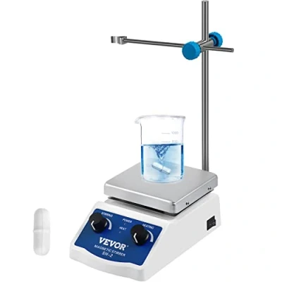 Afbeelding van VEVOR Magneetroerder SH 2, 100 2000 omw/min, magneetroerder, met verwarmingsplaat, instelbare snelheid en temperatuur, voor laboratorium, roerstaaf standaard inbegrepen