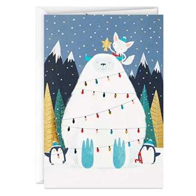 Afbeelding van Hallmark UNICEF Kerstkaarten in doos, Yeti (12 kaarten en 13 enveloppen)