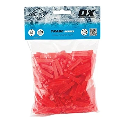 Afbeelding van OX Tools T160605 Trade Cross vormige tegel afstandhouders, Rood, 5mm (500 pcs)