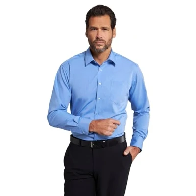 Afbeelding van JP 1880 Heren grote maten Menswear L 8XL hemd, business, strijkvrij, Kentkraag, lange mouwen, Comfort Fit, tot lichtblauw 4XT 804890700 4XT, lichtblauw, 4XL