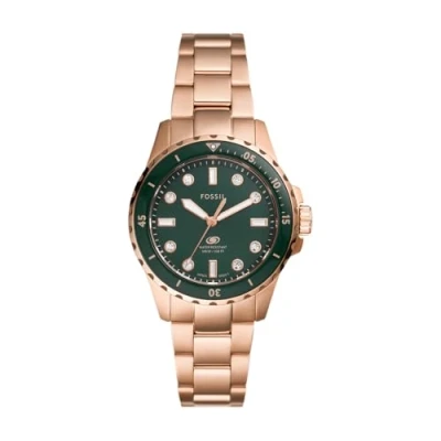 Afbeelding van Fossil Analoog kwartshorloge voor dames, met roestvrijstalen armband ES5371, goud