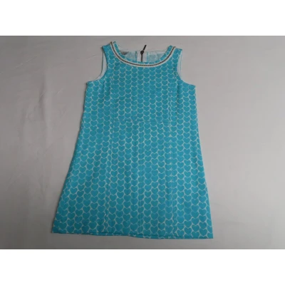 Afbeelding van Jurk Overgooier Turquoise , ecru Hartjes all over 4 jaar 104