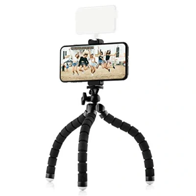 Afbeelding van MOJOGEAR Octopus reisstatief flexibel statief met mobiele telefoonhouder voor iPhone, Android telefoon, camera