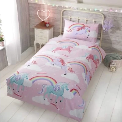 Afbeelding van Rapport Little Unicorn Eenpersoons Dekbedovertrek Beddengoed Set, Polyester, Roze, 135x200cm &amp; 1x Kussensloop 50x75cm