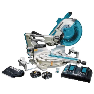 Afbeelding van Makita DLS211PT2U 2x18 V Radiaal afkortzaag 305 mm 2x5,0 ah, duo snellader, aws zender, in doos