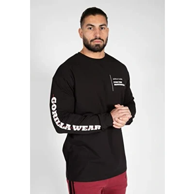 Afbeelding van Gorilla Wear Boise Oversized Longsleeve, Heren, Maat: Medium, Black