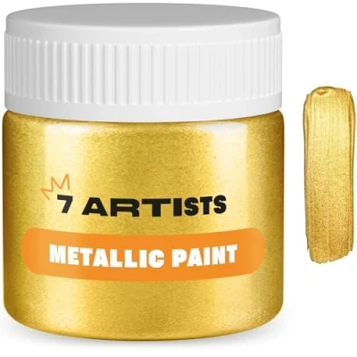 Afbeelding van 7 Artists Metallic Acrylverf 50 ml Rich Gold Ambachten Acry l Acryl Tempera Professionele Acrylkleuren