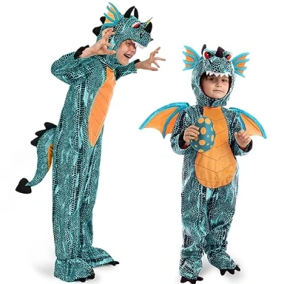 Afbeelding van Spooktacular Creations Drakenkostuum, halloweenkostuum, voor kinderen, uniseks, feestcadeau, feestaccessoires, draak, blauw