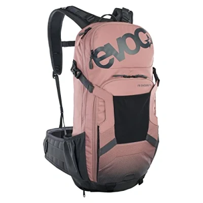 Afbeelding van EVOC FR ENDURO 16 fietsrugzak, rugzak voor fietstochten (LITESHIELD RUGBESCHERMING 95%, helmhouder, beschermers, gereedschapsvak, compartiment drinkblaas 3l, maat: M/L), Dusty Pink/Carbon Grey