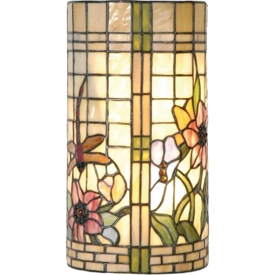 Afbeelding van Clayre&amp;Eef Gebloemde wandlamp Hannah in Tiffany stijl