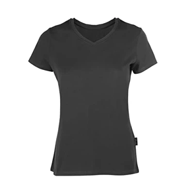 Afbeelding van Damesshirt &#039;Luxury V Neck Tee&#039; met korte mouwen Dark Grey M