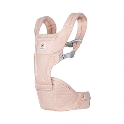 Afbeelding van Ergobaby Alta Hip Seat draagzak met heupzitje voor baby&#039;s en peuters vanaf 4 maanden (5,5 kg 20,4 kg), heupzitdrager SoftFlex Mesh, Pink Quartz