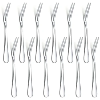 Afbeelding van Evanda 13.3cm Cake Forks 12 stuks, roestvrij staal Set, Dessert Forks, Mini Fruit Appetizer voor Home, Wedding, Party, Coffee Shop, Restaurant