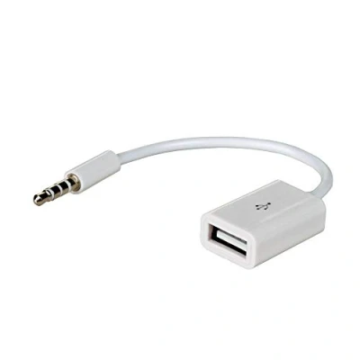 Afbeelding van Akyga AK AD 24 kabel adapter Mini Jack 3.5 naar USB aansluiting wit