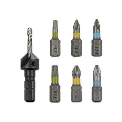 Afbeelding van wolfcraft Flipbit toebehorenset houtbouw, 7 delig I 3085000 Gereedschapsset voor het uitrusten van de duo wisselhouder