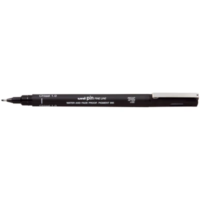 Afbeelding van Fineliner Chisel Beitelpunt 1.0 1,0mm Zwart Uni Pin
