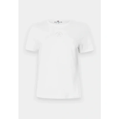 Afbeelding van Tommy Hilfiger Stamp LOGO SLIM Tshirt basic, Dames, Maat: XXS, Ecru