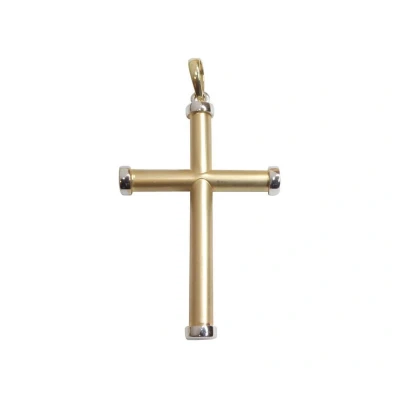 Afbeelding van Bicolor matte gouden kruis