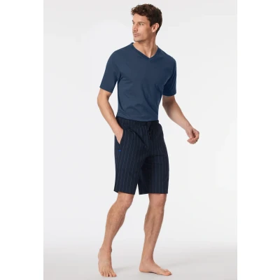 Afbeelding van Schiesser Bermuda Pyjamabroek, Heren, Maat: 58, Nachtblau