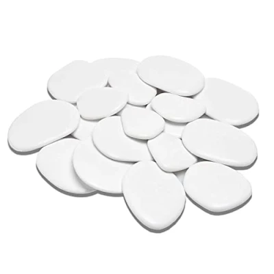 Afbeelding van Kalapanta Decoratieve stenen in gerecycled plastic voor vazen, schilderen, aquaria, tuin (Maat L Ø 5 8 cm, ong. 45 stuks, Wit)