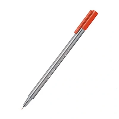Afbeelding van Staedtler Triplus Fineliner 334 SB10 Tips Desktop Doos Standaard verpakking Pack of 10 Scarlet Rood