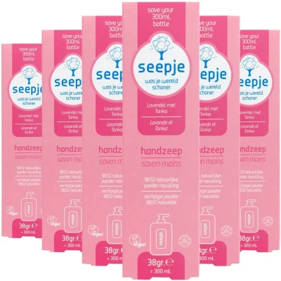 Afbeelding van 6x Seepje Handzeep Navulling Lavendel met Tonka 38 gr