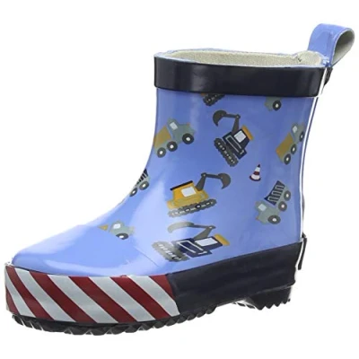 Afbeelding van Playshoes Korte Regenlaarzen Bouwplaats Lichtblauw Maat 27