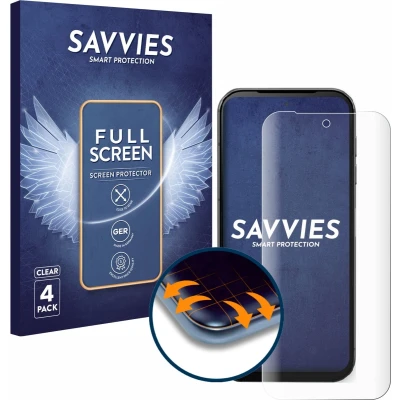 Afbeelding van Savvies Screenprotector voor Fairphone 5 Folie Beschermfolie transparant volledig dekking (4 Stuks)