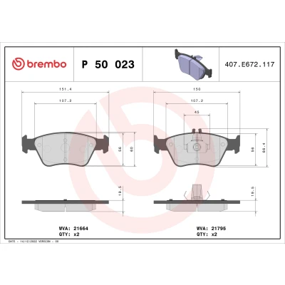Afbeelding van Brembo Remblokset P 50 023