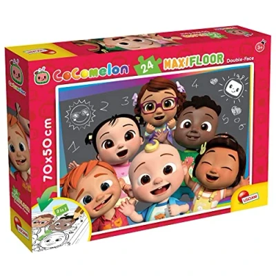 Afbeelding van COCOMELON vloerpuzzel samen leren 24 stukjes Puzzel en kleurplaat Formaat 70x50