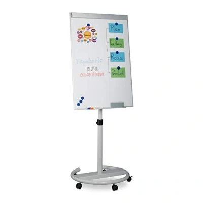 Afbeelding van Relaxdays mobiele flipover flipchart whiteboard magneetbord wielen schrijfbord