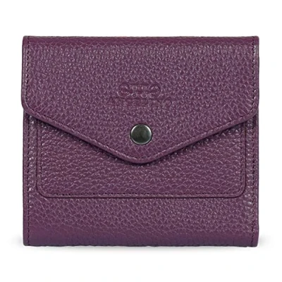 Afbeelding van Otto Angelino Lederen Portemonnee in een Envelop Design RFID Bescherming Unisex (Purple)