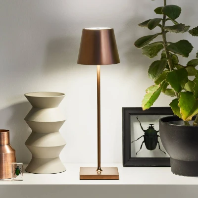 Afbeelding van Sigor Nuindie LED oplaadbare tafellamp, brons, Easy Connect, IP54
