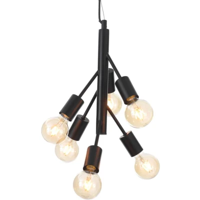 Afbeelding van MEO Modena Hanglamp Eetkamer &amp; Woonkamer Lamp 6 Lichtbronnen Modern Klassiek Zwart