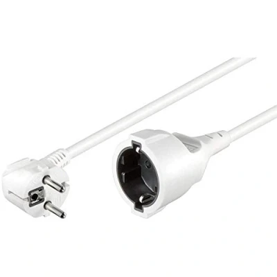 Afbeelding van Verlengsnoer 2 meter (Gehoekt, 3 x 1.50 mm², Randaarde, Wit)