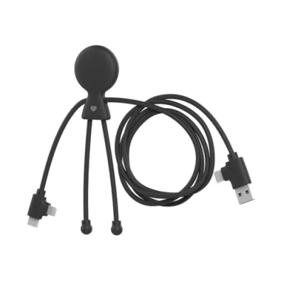 Afbeelding van Xoopar Mr Bio LONG Fast GRS oplaadkabel Zwart Multi kabel USB Micro C Lightning multiconnectorkabel